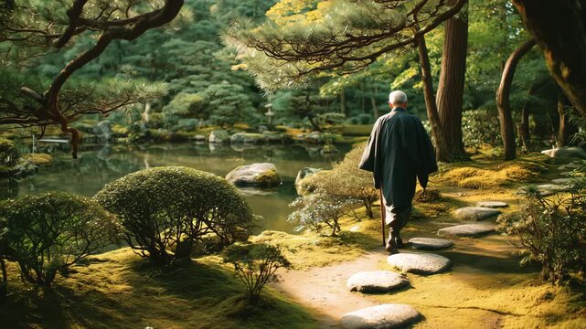 男性が科学データを解析している場面