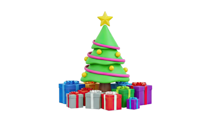 3D Christmas Tree with Presents