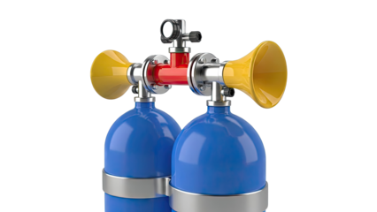 Dual Air Horns with Gas Cylinders