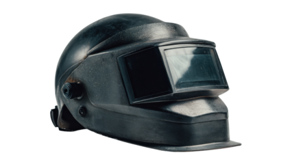 Military special forces helmet with face shield protection and communication system for tactical operations on transparent background