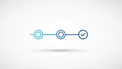 Business process workflow and checklist completion concept with blue gradient icons on white background with productivity and efficiency and success