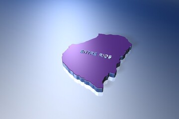 Map of Argentina Province Entre Rios in 3D Illustration