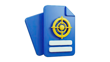 3D Icon: Target on Document