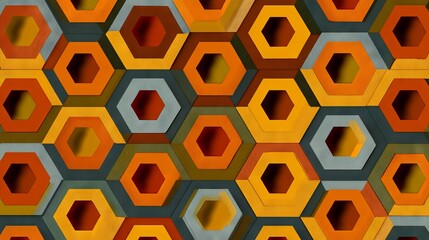 Seamless hexagon geometric pattern, repeating honeycomb texture background with clean minimal design and copy space