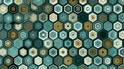 Seamless hexagon geometric pattern, repeating honeycomb texture background with clean minimal design and copy space