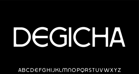 DEGICHA modern geometric circular font with rounded edges.