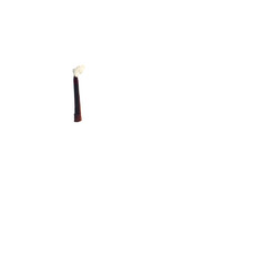 Pixelated figure holding a cane, black background