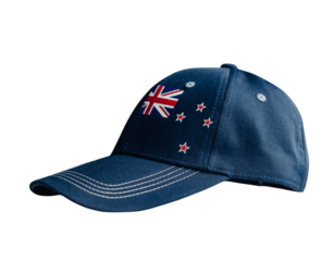 Dark Blue Baseball Cap with New Zealand Flag and Stars on Black image