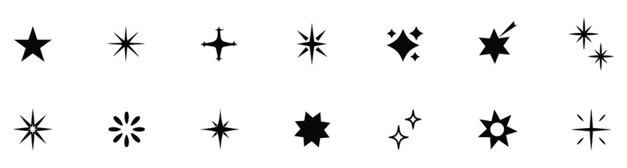 Obraz premium Star icons. Twinkling stars. Sparkles, shining burst. sparkle star set. sparkle icons collection.