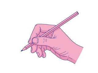 A hand holding a pencil in a drawing