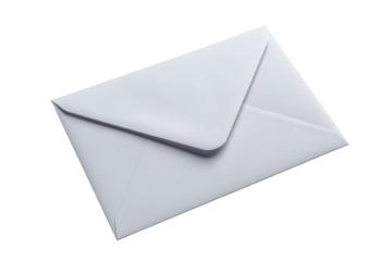 White paper envelope with folded flap against black background blank empty