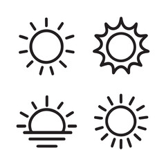 simple sun icons bundle collections