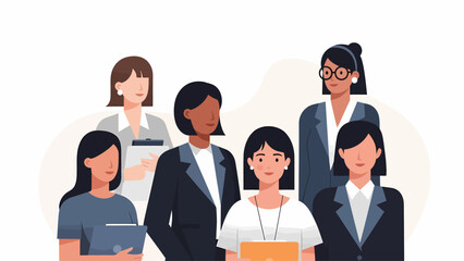 Diverse Group of Professional Women Collaborating and Succeeding in the Workplace