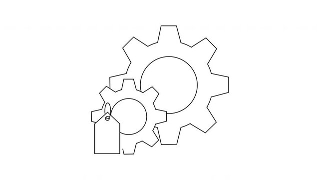 Gears and Price Tag - A Conceptual Illustration of Value.