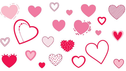 Pink Hearts Pattern - Valentine's Day, Love, Romance, Cute & Whimsical Symbols