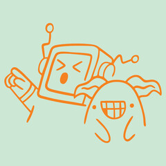 Cute Colorful Hand-Drawn Monster Doodles