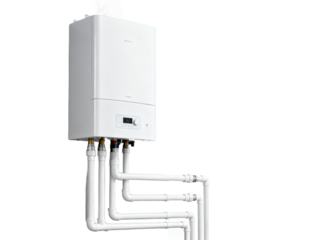 Wall-mounted Gas Boiler with Pipes