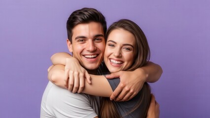 Fototapeta premium Happy Couple Hugging and Smiling 3.