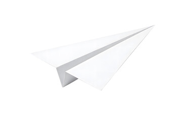 A simple, white paper airplane isolated on a transparent background
