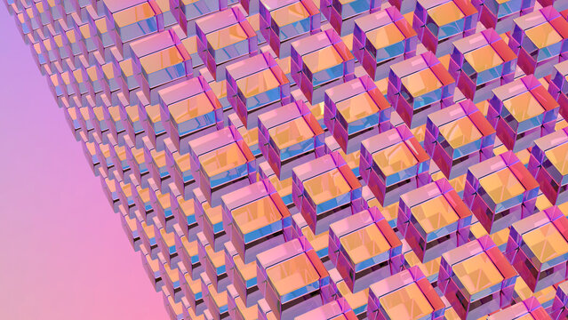 Creative concept from transparent cubes.