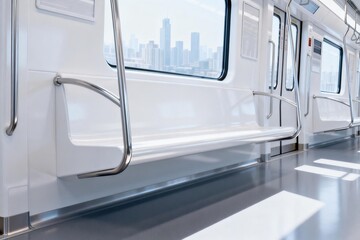 Interior of a modern subway train