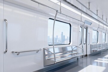 Interior of a modern subway train