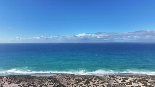 Aerial footage of Tomatoe Cliff Nullabor South Australia