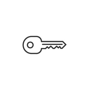 Close-up of a Metal Key on a White Background for Security and Access Concepts