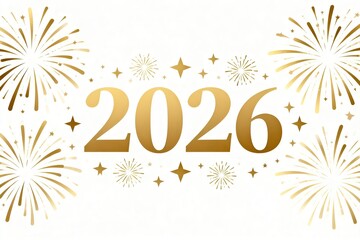 Golden fireworks and year 2026