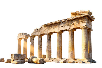 Fototapeta premium Ancient Greek Temple Ruins with Columns