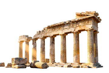 Ancient Greek Temple Ruins with Columns