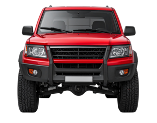 Front View Red Utility Task Vehicle, Compact Utility Model, Isolated on White Background