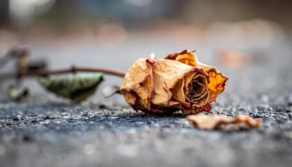 dry rose on the ground