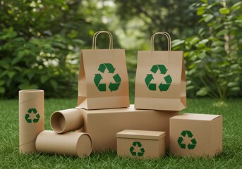 Recycling Symbols on Ecofriendly Bags