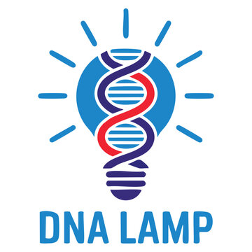 Vector logo template DNA lamp design using chromosome symbol perfect for science health and medical concepts with modern innovative branding appeal