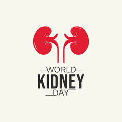 World Kidney Day Illustration Design with White Background