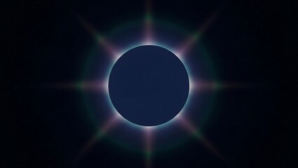 Solar eclipse phenomenon with dark sky and glowing corona.
