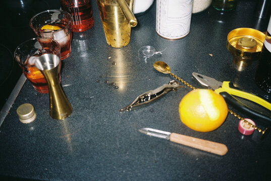 Cocktail making aftermath film
