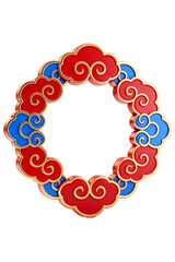 Obraz premium 3D Red and Blue Cloud Pattern Wreath