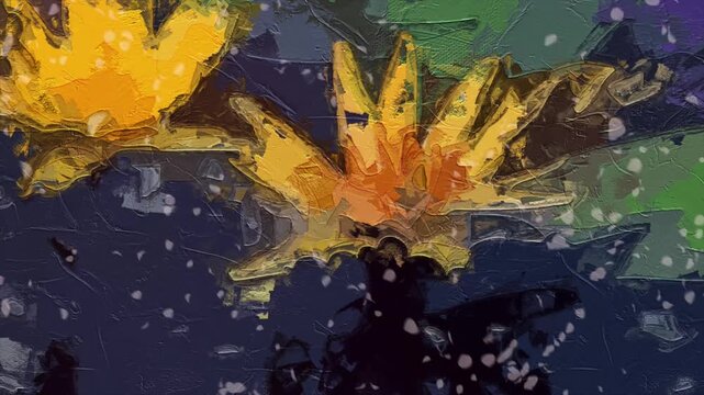Various oil paintings, flowers, lotus leaves, lotus flowers, forest, sun, plum blossoms, snow scenery, roses, m'd'h