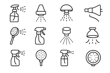 Garden vector soft ultra spray fine icon nozzle droplet tools calming