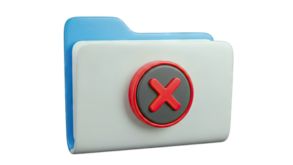 Folder with a Red 'X' Symbol