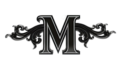 Ornate Black Letter M Monogram