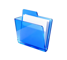 Blue Transparent Folder with Document