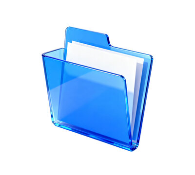 Blue Transparent Folder with Document