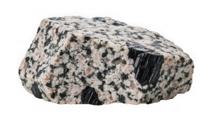 Granite rock sample, isolated on transparent background