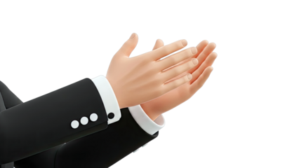 Clapping Hands in a Black Suit