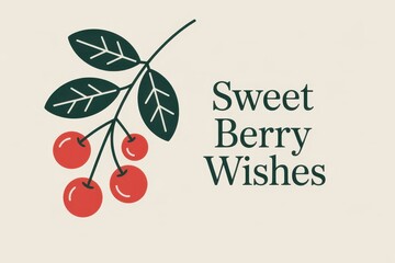 Modern greeting card design featuring cherry illustrations and heartfelt sentiments for all occasions. Berry Fresh Month