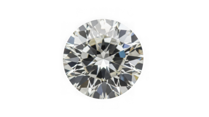 Brilliant round cut diamond isolated on transparent background