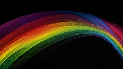 Abstract rainbow colours on a black background 